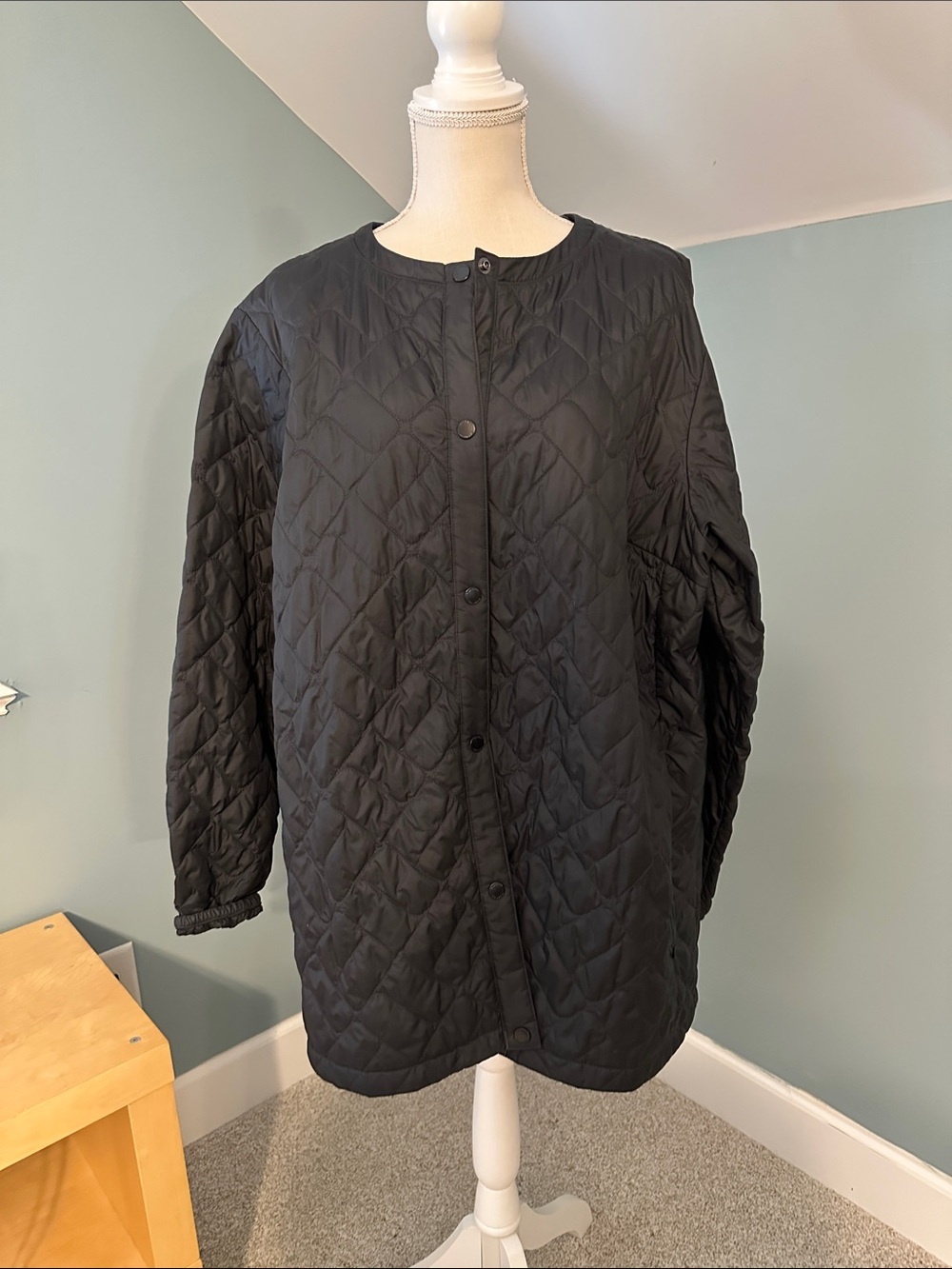 Columbia Quilted Snap-Front Jacket in Black